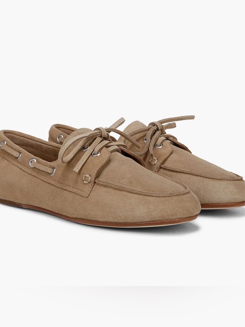 Vince beige suede boat shoes